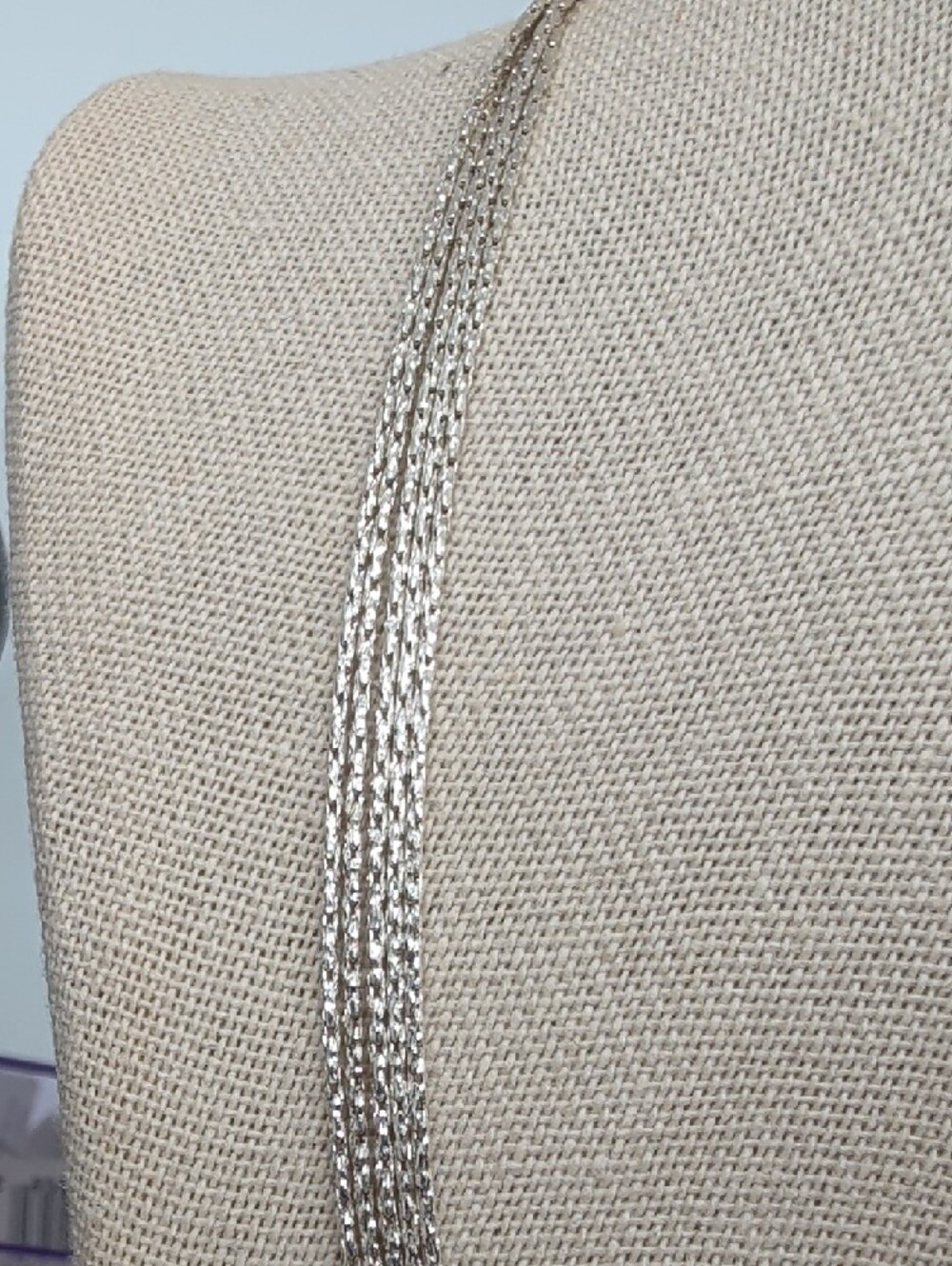 Vintage Milor Italy 925 Sterling Silver 5-Strand Necklace 15-17" Adjustable - Picture 12 of 16